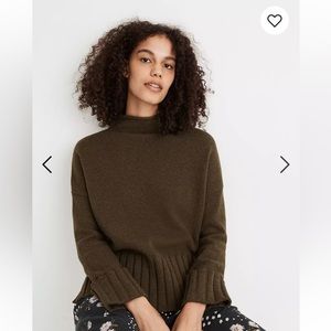 NWT | Madewell Glenmoor Mockneck Sweater | size S | dark green